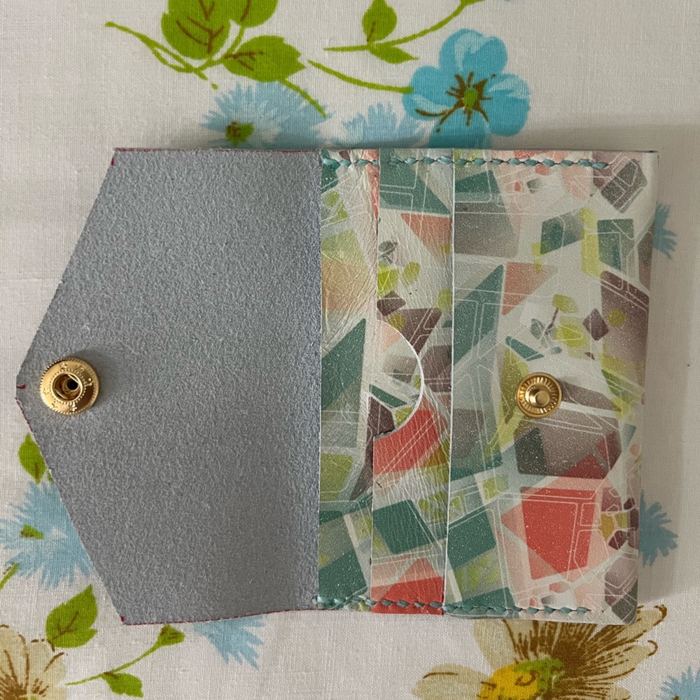 Hand Crafted Multicolor Geometric Wallet - Picture 3 of 5